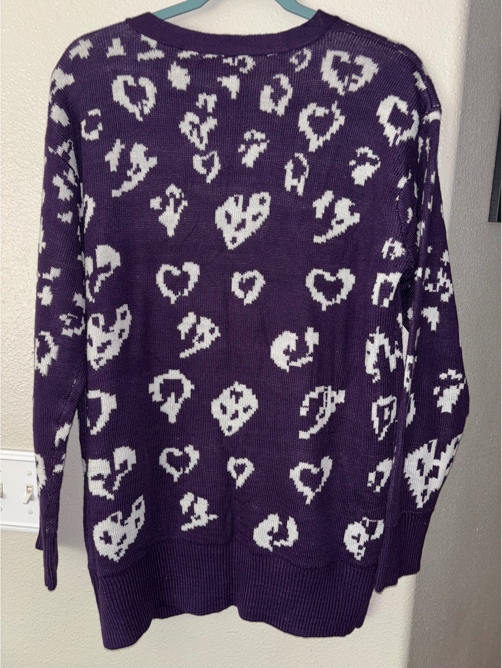 NWT Katia Purple Heart Cardigan Sweater Button Front Pockets Plus Size XL 1XL - Picture 2 of 9